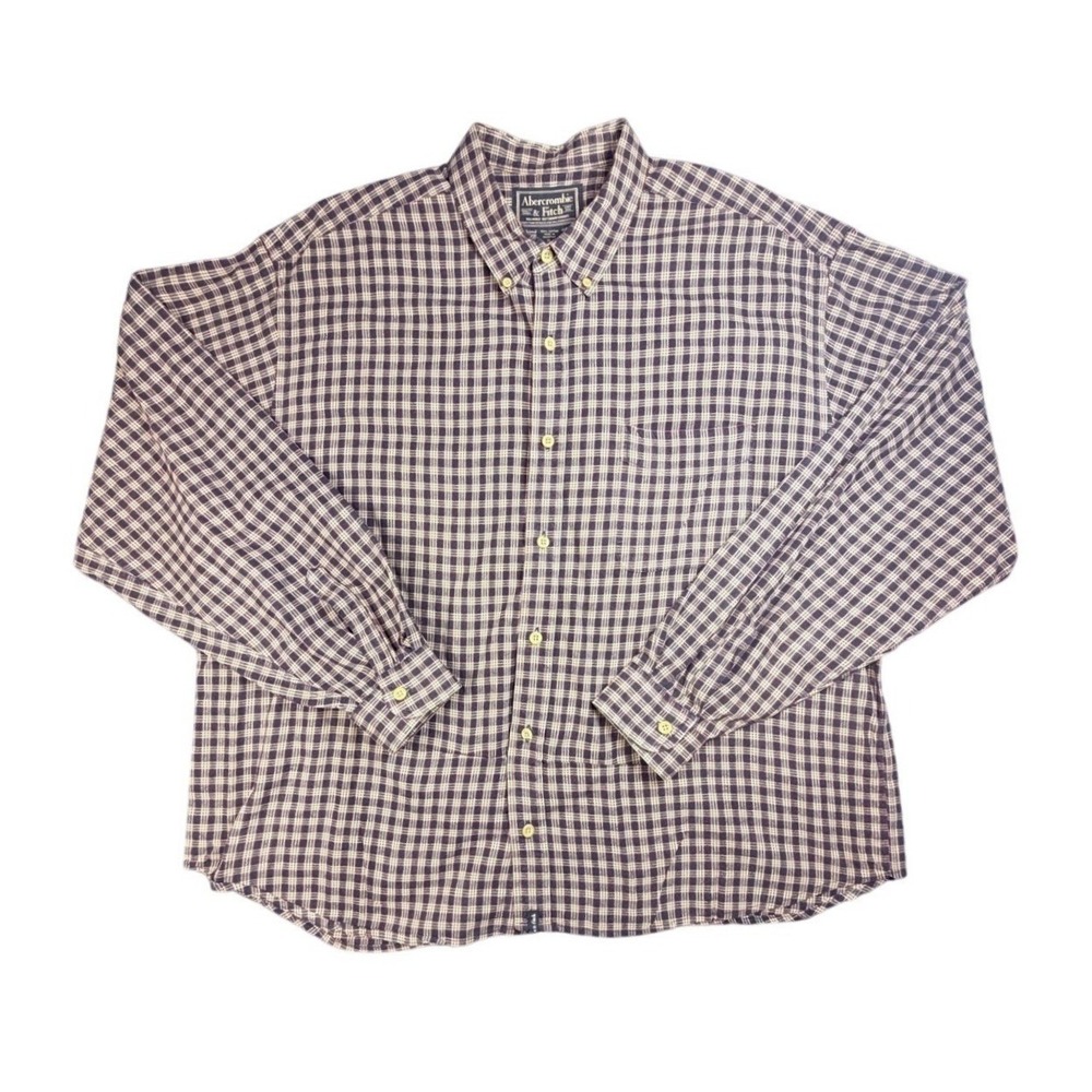 Vintage Abercrombie & Fitch Y2K Plaid Button Down Shirt Mens XL Cotton Preppy